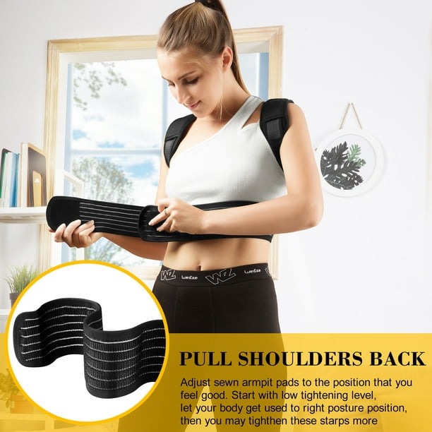 Qklovni 2-in-1 Kyphosis Posture Corrector Bra,Back Shoulder Shaper Seamless  Bra, for Clavicle Support and Providing Pain Relief from Neck, Shoulder,  and Upper Back (Black, Medium) 