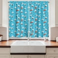 thumbnail image 2 of Ambesonne Cartoon Kitchen Curtains, Music Instruments Fantasy, 55"x39", White Blue and Red, 2 of 3