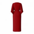 thumbnail image 5 of Aimik Women's V-Neck Short Sleeve Twist Front Slit Midi Dress Ruched Bodycon Elegant Evening Cocktail Dress, 5 of 5