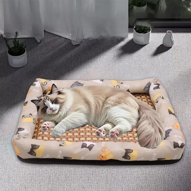 Cojín Refrigerante para Mascotas, Ideal para Todas Las Estaciones, Perfecto para Usar En Casa de Tu Perro En Verano. | Material: Tela Blanca | 40 X 30 X 3 Cm | Portátil y Fácil de Limpiar | Almohadil
