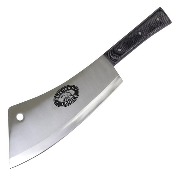 Defender Xtreme 15" Butcher's Choice Stainless Steel Cleaver Knife, Wood Handle