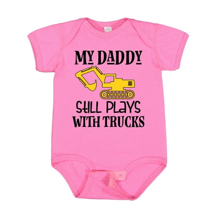 

Inktastic Construction Daddy Still Plays with Trucks Gift Baby Boy or Baby Girl Bodysuit