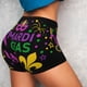 thumbnail image 4 of Balery Mardi Gras with Flamingo Pantalones cortos de entrenamiento estampados para mujer, sin costuras, ajustados, para gimnasio, yoga, correr, deportes, ejercicio activo, fitness.-Large, 4 of 8