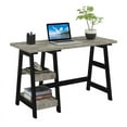 thumbnail image 3 of Convenience Concepts Designs2Go 29.25" Tall Trestle Desk with Shelves, Faux Birch/Black, Adult, 3 of 7