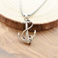 thumbnail image 4 of Men's Anchor Necklace In Sterling Silver On a 20" Oxidized Sterling Silver Box Chain, Men's Necklace, Gift For Husband, Anchor Necklace, Men, 4 of 6