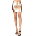 thumbnail image 6 of FashionJOA Women's Casual Gold Solid Print Pleated Mini Skirt, 6 of 6