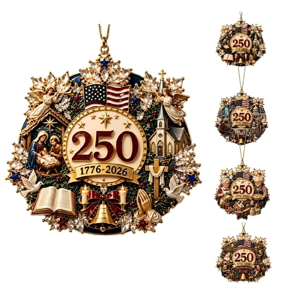 Clearance! United States 250th Anniversary Christmas Ornaments, 250th Anniversary USA Christmas Tree Ornament, Christmas Party Patriotic Decorations