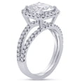 thumbnail image 4 of 8MM Cushion Cut Moissanite and Diamonds Split Shank Halo Engagement Ring C21M, 4 of 6