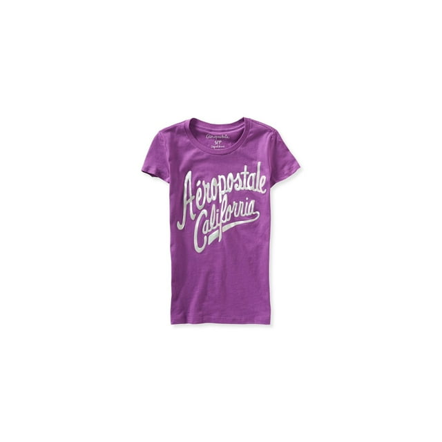 Camiseta adornada Aeropostale con gráfico pintado de vinilo para mujer morado extragrande
