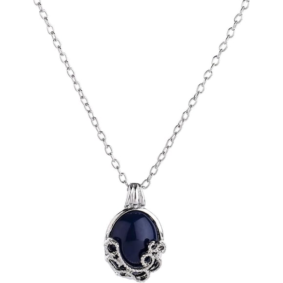GAUEIOUR The Vampire Elena Vervain Verbena Opening Necklace Katherine Necklace Alloy Blue Crystal Movie Fans Presents Charm Vervain Locket Vampire Family Retro Pendant for Woman Halloween Jewellery