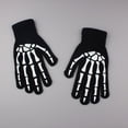 thumbnail image 3 of Ticikt Skeleton Gloves, Luminous Skull Bone Knit Gloves, Halloween Costume Party Cosplay Accessory for Adult,Black1, 3 of 7