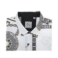 thumbnail image 7 of Men Sports Shirt by DE-NIKO Long Sleeves Fashion Print Soft Modal 2F008 White, 7 of 7
