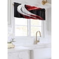 thumbnail image 3 of Valances for Windows Abstract Stitching Rod Pocket Cafe Window Treatments Valance Curtains for Kitchen Bathroom Laundry Basement Windows 60"x18", 3 of 9