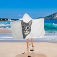 thumbnail image 2 of Yayeee Kids Hooded Towels Toddler Soft Absorbent Beach Bathing Wrap 50" x 23.5", Black Cute Cat, 2 of 5