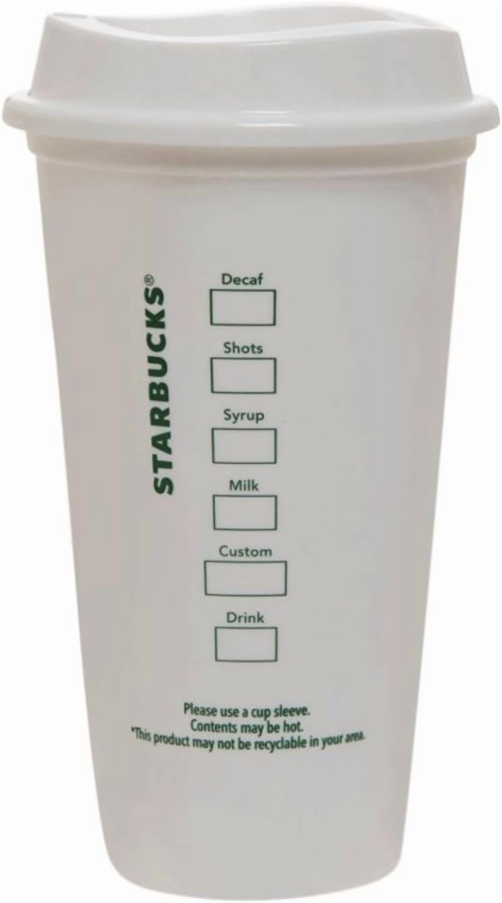 Starbucks Plastic Reusable Cup, 16 Ounce, White, 2-pack