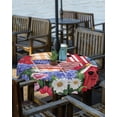 thumbnail image 2 of nqOlkjepod American Flag Outdoor Tablecloth with Umbrella Hole & Zipper, Floral Birds House Orange Plaid Round Table Cover 54 Inch, Dining Waterproof Table Cloth Protector for Patio/Party/Picnic, 2 of 7