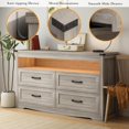 thumbnail image 6 of Grey Dresser for Bedroom, Wood 4 Drawer Dresser with LED Light, Dressers & Chests of Drawers with Metal Handles, Storage and Organization for Bedroom, Hallway, Entryway, Gray, 6 of 7