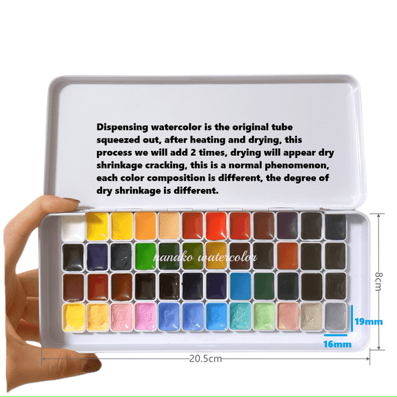 Schmincke Academy Watercolor Paint 48 Colors 1ml Tin Box Dispenser acuarela Artist Student Beginner Painting
