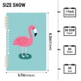 thumbnail image 3 of Flamingo in Blue Ring Binder Notebook Journey Note Diary College Ruled Spiral Notebook Study Loose Leaf Paper A5 60 Pages, 3 of 8