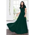 thumbnail image 2 of KOH KOH Long V-Neck Flowy Cap Short Sleeve V-Neck Bridesmaid Wedding Guest Party Formal Summer Sundress Tall Gown Maxi Dress Dresses For Women Emerald Green XXX-Large US 22-24 NT074, 2 of 6