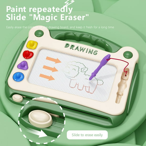 SGILE Tableau Magnétique Coloré Crocodile – Ardoise Magique Effaçable 4 Couleurs + 4 Tampons – Cadeau Enfant 3-5 Ans
