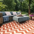 thumbnail image 4 of Safavieh Courtyard Bailey Chevron Indoor/Outdoor Area Rug, Terracotta/Beige, 8' x 11', 4 of 9