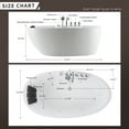 thumbnail image 3 of 71-in L x 33.8-in W White Acrylic Center Drain Freestanding Whirlpool Tub with Faucet - Handshower - Headrest - 7 Water Jets, 3 of 9