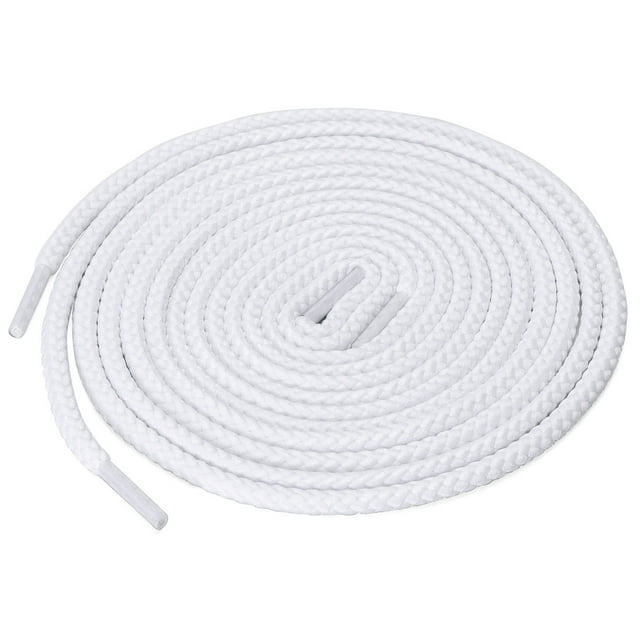 INSPIRE CHIC Lacets Ronds Unisexes Épais de Couleur Unie pour Bottes en Cuir Blanc 80 cm/31.5 Pouces