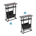 thumbnail image 4 of Narrow Small Side Table for Small Spaces - Slim End Table with Magazine Rack - 2 in 1 Narrow End Table Living Room - Skinny Bedside Table Nightstand Bedroom Thin Side Table, Grey, 4 of 10