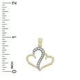 thumbnail image 4 of Charm America - Gold Double Heart Charm - 14 Karat Solid Gold with Diamond-cut Center, 4 of 4