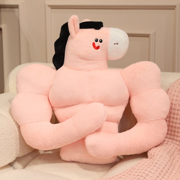 Funny Muscle Horse Plush Pillow Toys, Large Soft Sofa Bedroom Cushion Toys, Washable Durable Stuffed Toys, Creative Unique Home Decor Toys, Kids Adults Festival Birthday Gift Toys