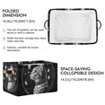 thumbnail image 3 of WOBOGO Cat Black Universe Pattern Square Storage Basket with Waterproof Canvas and PE Lining Durable PU Leather Handles 14.2×10.2×8.3in, 3 of 9