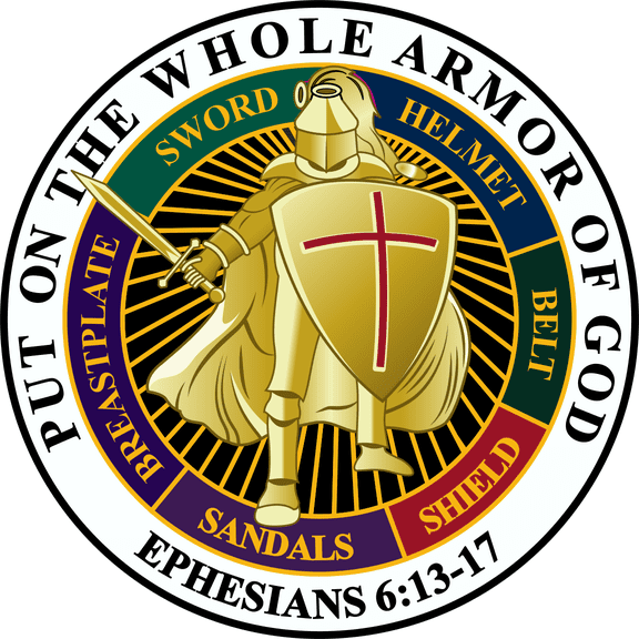 3.8 Inch Put on the Whole Armor of God Decal (White)