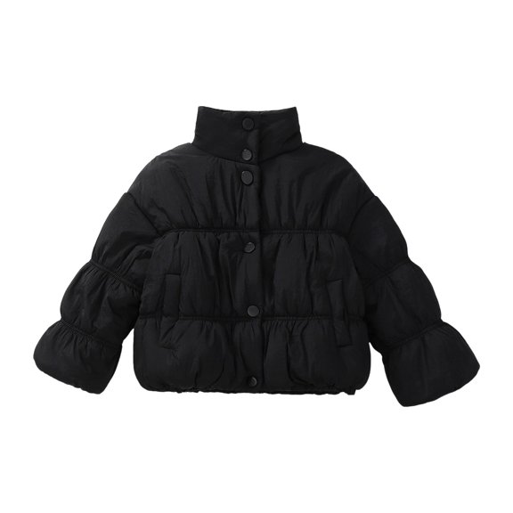 Tfken Coat For Girls Winter Fall Button Lightweight Coats With Pockets Baggy Casual Warm Child Comfy Clothes Outwear Size 18-24 Months Black
