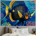 thumbnail image 2 of Orinice Blue Fish Corals Seaweeds Tapestry Wall Hanging Unique Style for Home Wall Decor Art Living Room Bedroom Apartment Farmhouse Dorm 40x30inch, 2 of 6