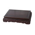 thumbnail image 1 of Soporte for plantas con base rectangular de ébano, pedestal for bonsái con ondas talladas en interiores, 1 of 5