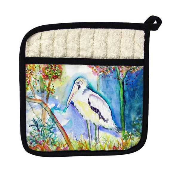 Betsy Drake PT710 Summer Wood Stork Pot Holder