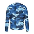 thumbnail image 4 of KeShDi Mens Sweatshirt Mens Flannel Shirt Men's Camouflage Print Crewneck Casual Long-sleeved Blue L, 4 of 5