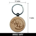 thumbnail image 2 of Ferocious Rat Rodent Snarling Round Keychain Charm Tag - Engraved Wood, 2 of 6