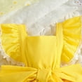 thumbnail image 4 of Otqutp Outdoor Bodysuit for Toddler Summer Girls' Bow Princess Romper Baby Sweet Ruffle Edge Bodysuit Suitable For 6 To 24 Months, 4 of 8