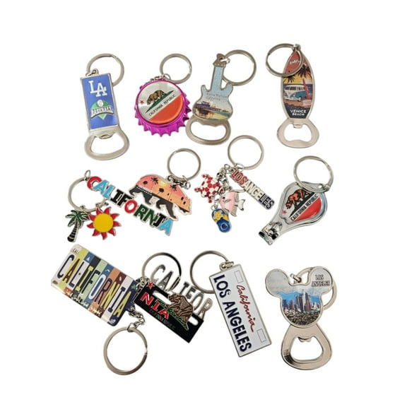 Set of 12 LA Star Keychain, I Heart LA Magnet,I Love LA Bulk Souvenir Keychain I Love LA Bulk Souvenir Keychain