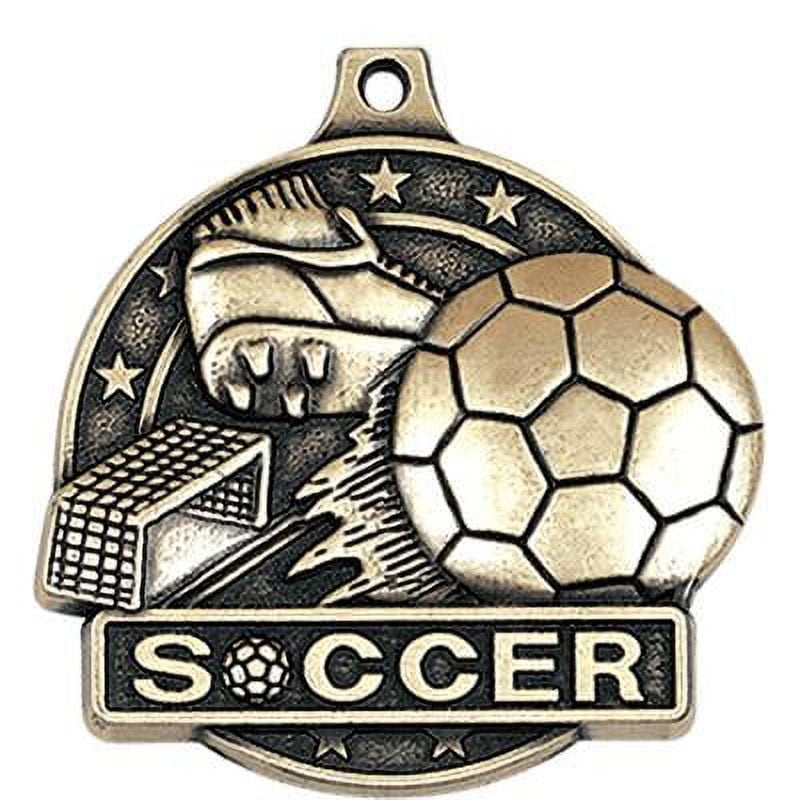 Soccer Medals, 2" Gold Diecast Soccer Medal Award 5 Pack