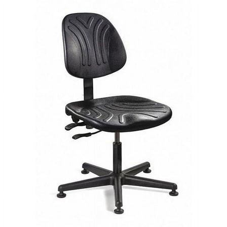 Bevco Polyurethane Desk Chair, 15" to 20", No Arms, Black 7001D