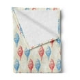 thumbnail image 2 of Vintage Soft Flannel Fleece Blanket, Dessert Theme Delicious Creamy Sugary Treats Illustration of Ice Cream, Cozy Plush for Indoor and Outdoor Use, 70" x 90", Eggshell Red and Blue, by Ambesonne, 2 of 5