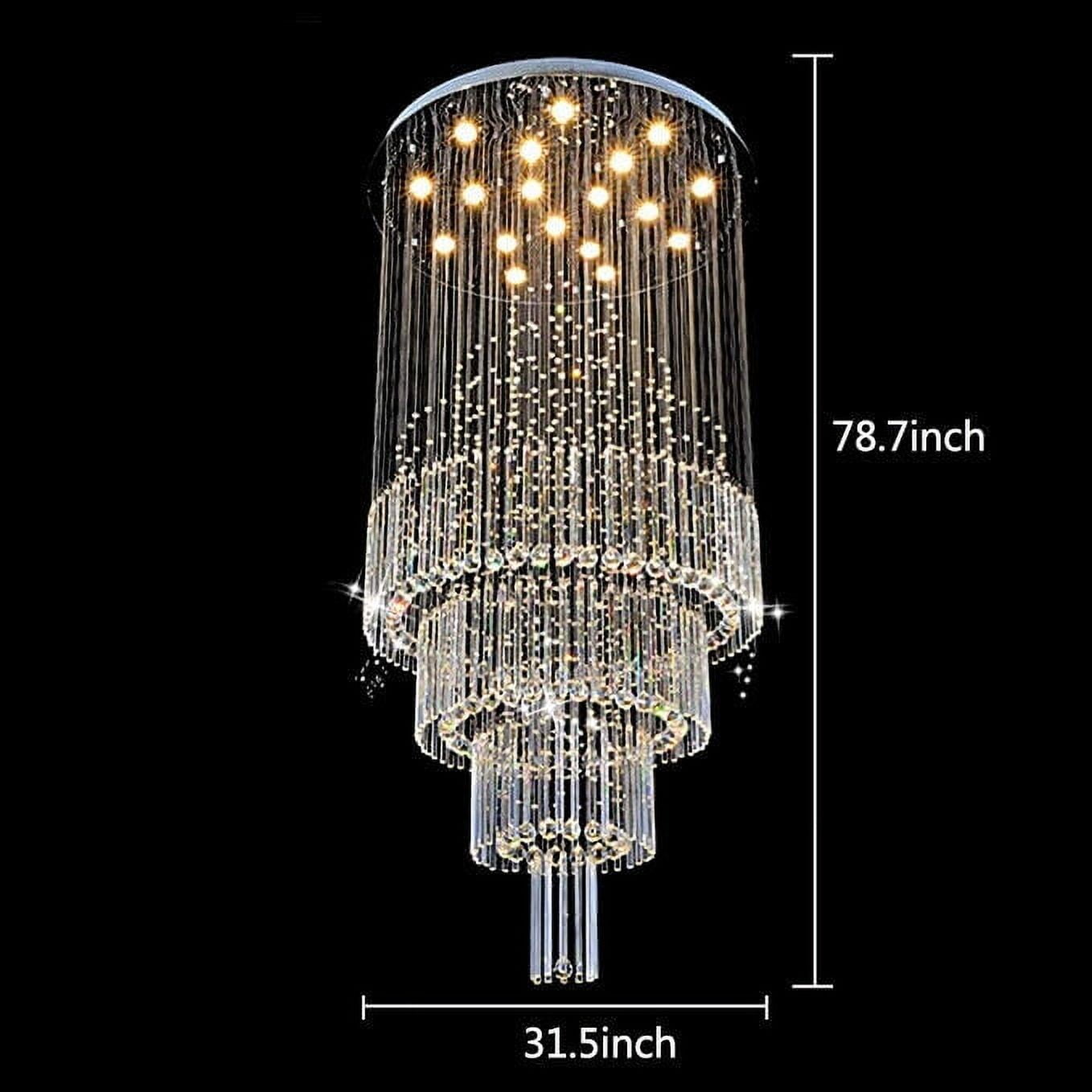 Modern Large Luxury Crystal Chandelier Lighting 18-Lights Raindrop Ceiling Light Luxury Chandelier Light Rain Drop Crystal Pendant Fixture Foyer Flush Mount Lamp