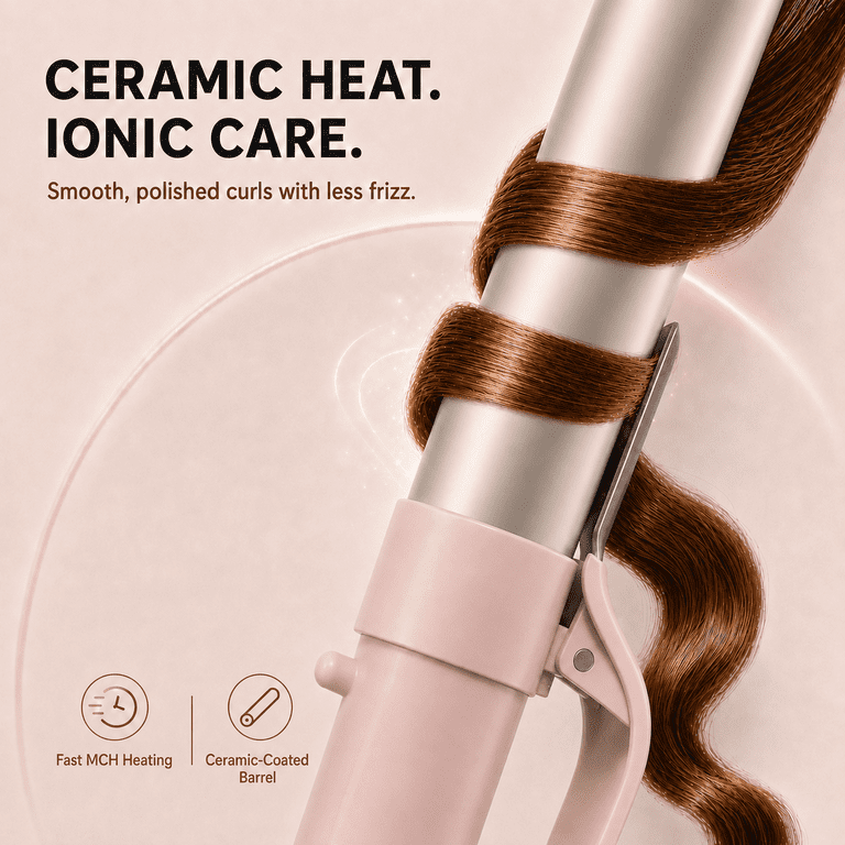Berlaney 1.25" Automatic Rotating Curling Iron, Pink photo 4