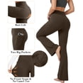 thumbnail image 6 of Rosvigor Flare Yoga Pants for Women High Waisted Leggings Tummy Control Workout Pants No Front Seam Trousers with Pockets, 6 of 9