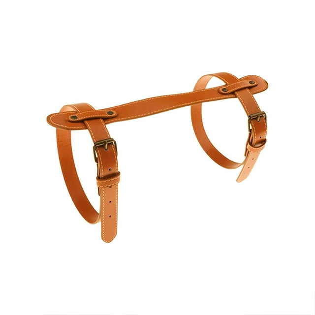 bedienty Couverture à Bretelles en Cuir Réglable pour Jardin Vacances Randonnée Camping Tapis de Yoga pour Enfants Orange 1Ensemble