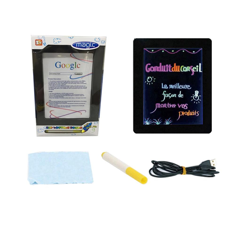 Lighted Message LED Writing Board with flashing powered by USB