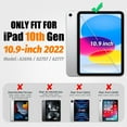 thumbnail image 3 of SEYMAC stock Case for iPad 10th Generation 10.9'', Full-Body Drop Protection Case with Screen Protector &360Â° Rotate Hand Strap/Stand, Black+Orange, 3 of 8